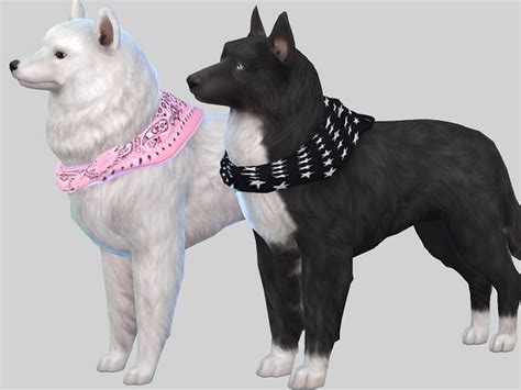 Pinkzombiecupcakes Large Dog Bandanas Sims 4 Pets Sims Pets Sims 4