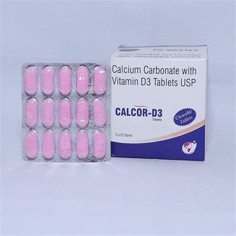 Calcium Carbonate 1250mg Eq Elemental Calcium 500mg Vit D3 250iu Chewable Tablet At Rs 1000