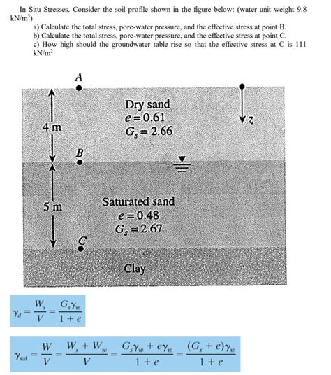 Solved In Situ Stresses Consider The Soil Profile Shown In