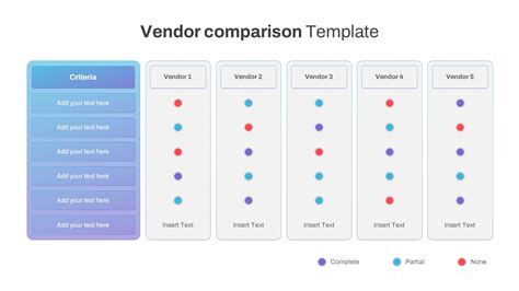 Vendor Comparison Slide Template Slidekit