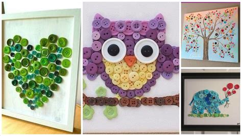 Four Different Pictures With Buttons In The Shape Of An Owl