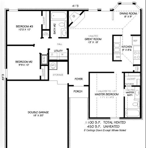 Floor Plans For 1100 Square Foot Homes Homeplanone
