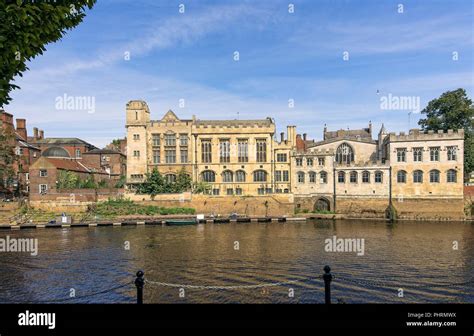 View Across The River Ouse To The Ancient Guildhall In York A Chain