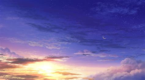 Anime Sunset Landscape Sky Clouds Scenic Anime Hd Wallpaper Peakpx