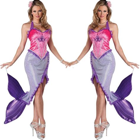 Free Shipping Sexy Ariel Pink Adult Mermaid Tail Costume With Monofin