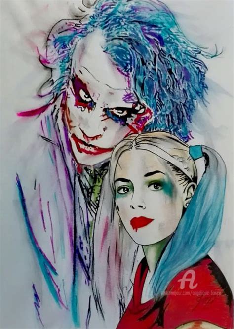 Joker Harley Quinn Drawing By Jean Marie Vandaele Artmajeur