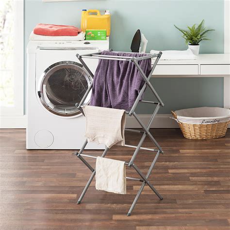 Mainstays Oversized Collapsible Steel Laundry Drying Rack Silver