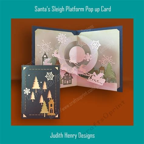 Santas Sleigh Platform Pop Up Card Cup10733292228 Craftsuprint