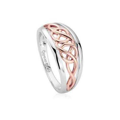 Clogau Welsh Royalty Ring Silver And Rose Gold Rings From Bradburys