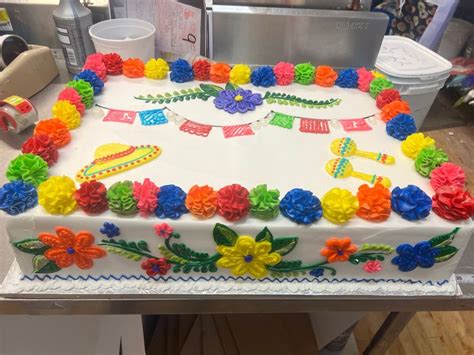 Fiesta Theme Sheet Cake In 2023 Mexican Themed Cakes Fiesta Cake