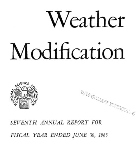 Weather Modification Report 1965 Jdfor2024