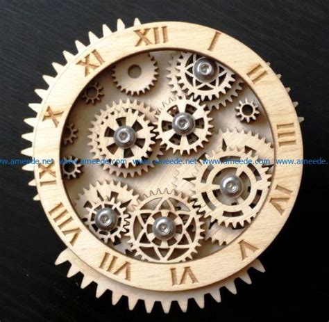 Gear Clock File Cdr And Dxf Free Vector Download For Laser Cut Free