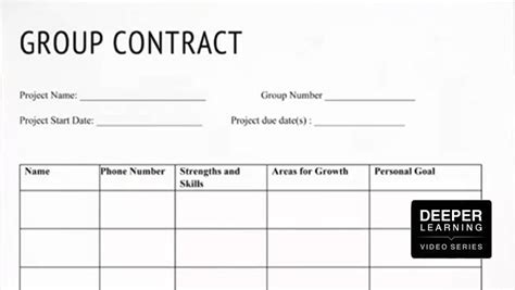 Group Contract Template For Students Williamson