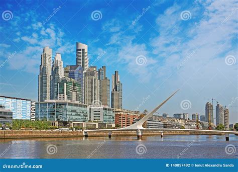 A Panoramic View Of The City Of Buenos Aires Near The Puente De La