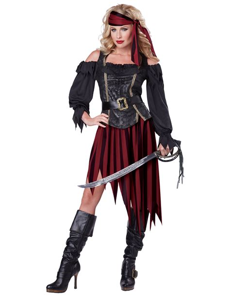 Piratenkönigin Damenkostüm Piratin Schwarz Rot Günstige Faschings Kostüme Bei Karneval Megastore