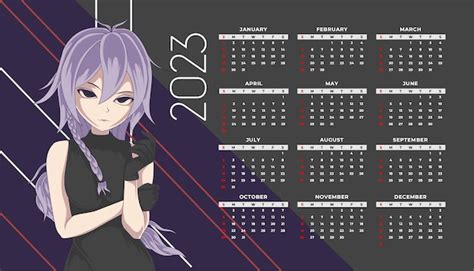 Premium Vector Anime Calendar 2023 Design Template