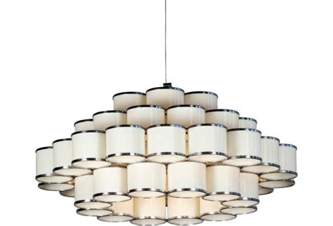 1960s Italian Chrome And White Plexi Circular Chandelier Composed Of