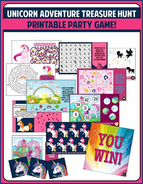 Unicorn Bingo Spinner Game Printable Unicorn Party Games Ph