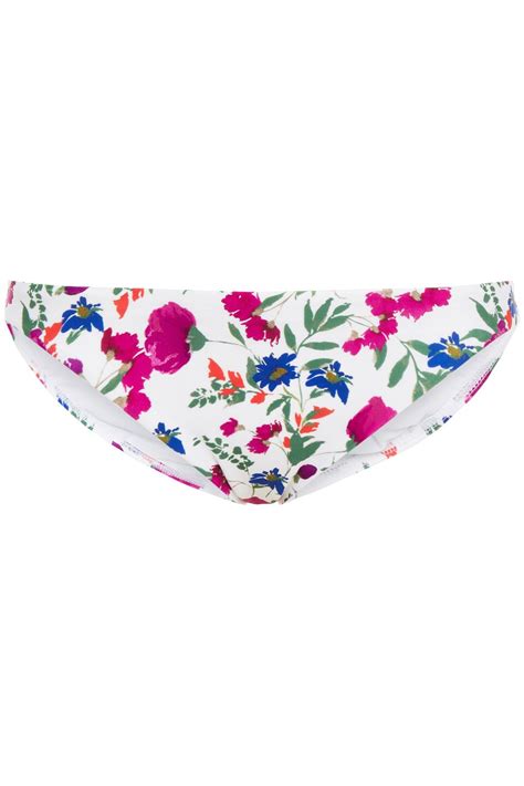 Buy VIX PAULA HERMANNY Floral Print Low Rise Bikini Briefs S White At
