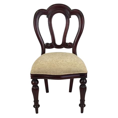 Solid Mahogany Wood Admiralty Upholstered Dining Chair Turendav