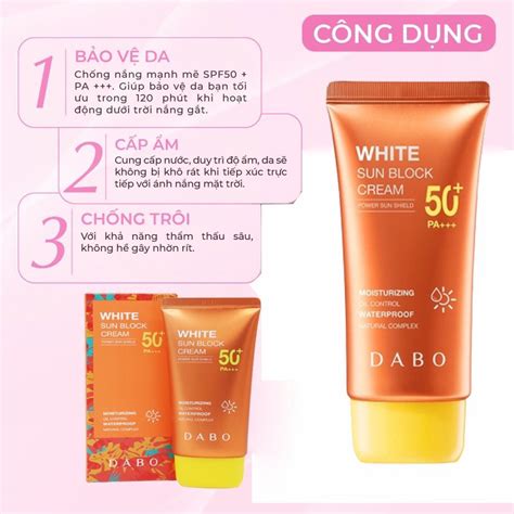 Mẫu Mới Kem Chống Nắng Hàn Quốc Dabo White Sunblock Cream Spf50