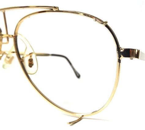 vintage 1980 s nos aviator eyeglasses gold metal frames etsy aviator eyeglasses gold metal