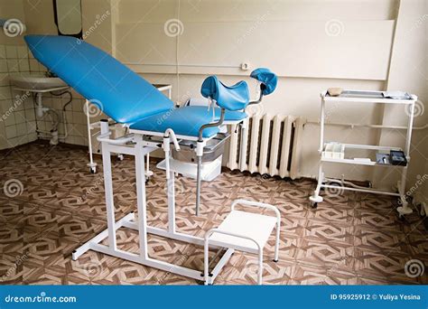 Gynecological Room In Hospital Gynecological Chair With A Couch Royalty Free Stock Image