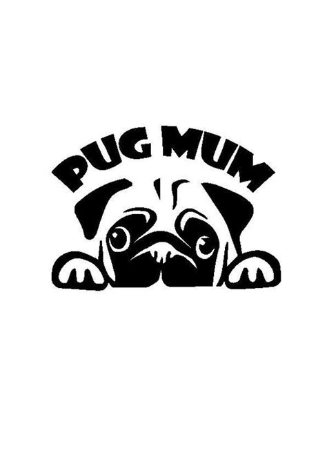 Pug Mum Silhouettes SVG File Png Clip Art Cricut Cut Files Etsy