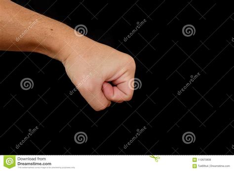 Male Clenched Fist Isolated On Black Background Stock Photo Image Of