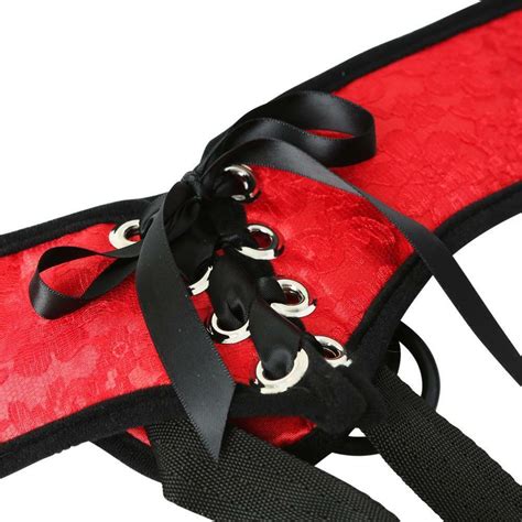 sportsheets dildo harness red sunrise lace corsette strap on lesbian couples ebay