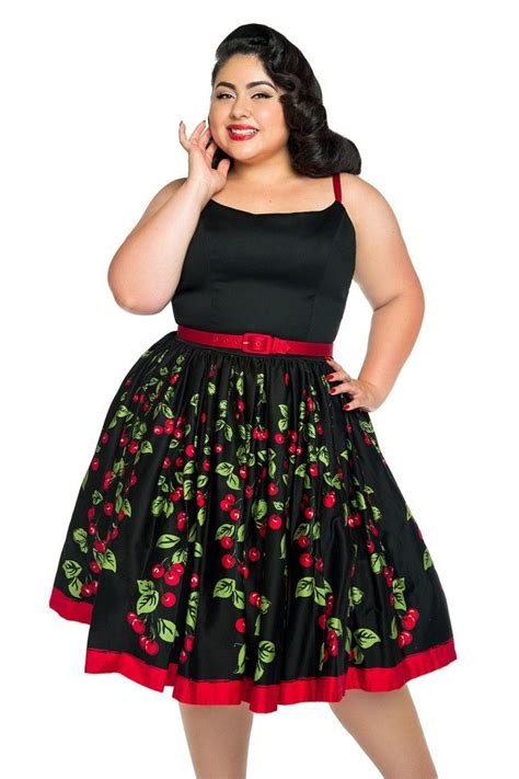 Pinup Couture Jenny Dress In Cherry Border Print Pinup Girl