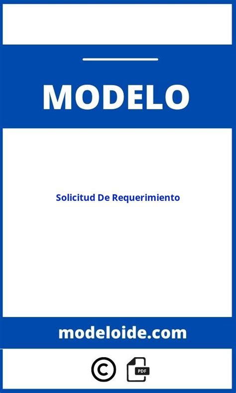 Modelo De Solicitud De Requerimiento Formato Word Pdf