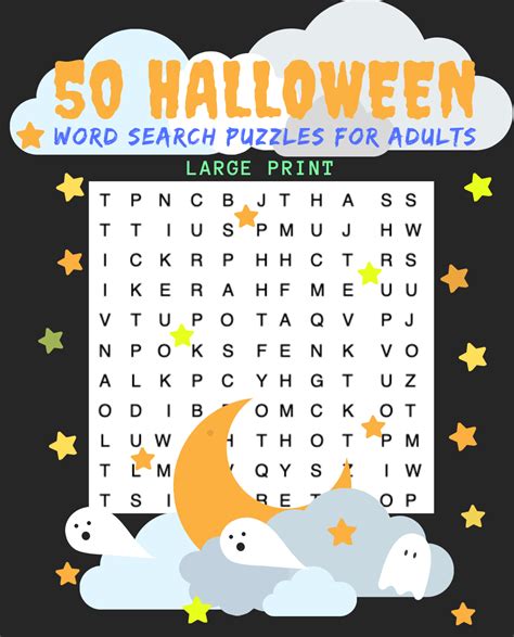 Get Your Free Copy Of 50 Halloween Word Search Puzzles For Adults Large