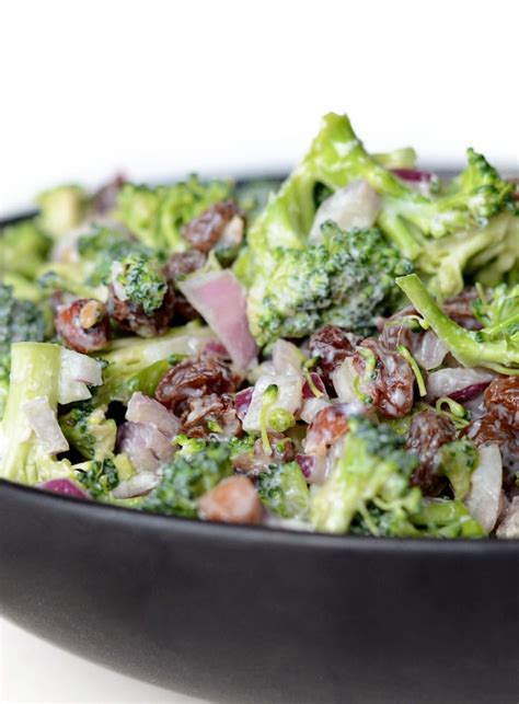 I love potato salads in all shapes and forms! Vegan Broccoli Salad with Raisins and Almonds | oil-free ...
