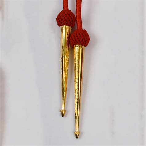 Aiguillette In Red Silk With Gold Tags Pak Ansari Impex