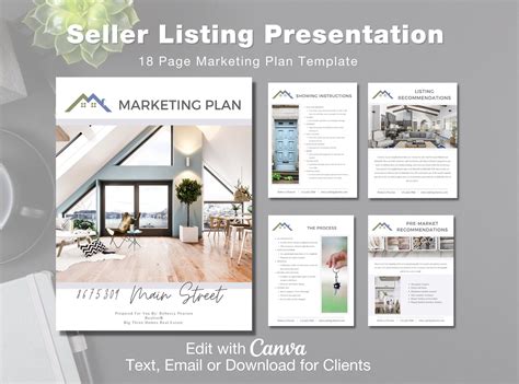Real Estate Marketing Plan Listing Presentationseller Guide Editable Marketing Template