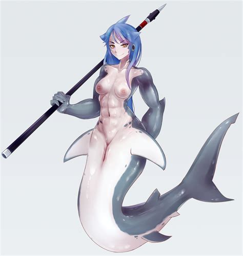 Rule 34 1girls Abs Anthro Blue Hair Breasts Female Female Only Gills Harpoon Mako Monster