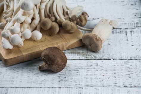 Premium Photo Mushroom On The White Wood