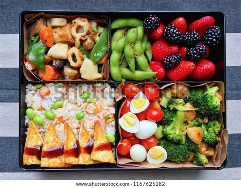 Homemade Delicious Japanese Picnic Lunch Box Stock Photo 1167625282