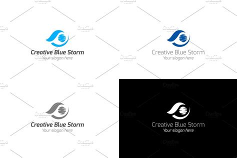 Creative Blue Storm Logo Creative Logo Templates ~ Creative Market