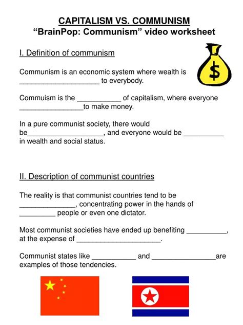 Ppt Capitalism Vs Communism Brainpop Communism” Video Worksheet I