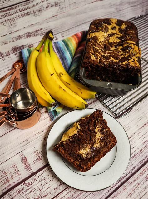 Vegan Dark Chocolate Peanut Butter Swirled Banana Bread Fragrant