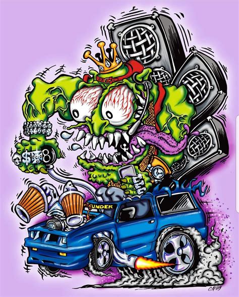 Cartoon Car Drawing Car Cartoon Cartoon Art Rat Rod Rat Fink Ed