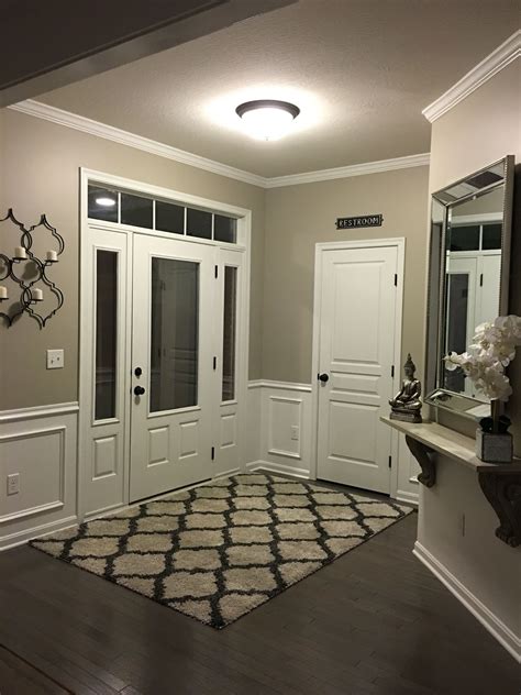 Entryway Wainscoting Anew Grey Sherwin Williams Gray Living Room