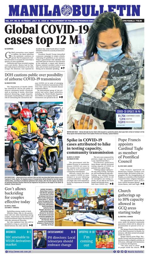 Manila Bulletin July 10 2020 Newspaper Get Your Digital Subscription