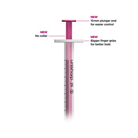 Unisharp 1ml 29g Fixed Needle Syringe Pink