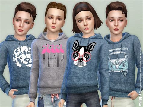 The Sims Resource Childrens Hoodie 01 By Lillka • Sims 4 Downloads