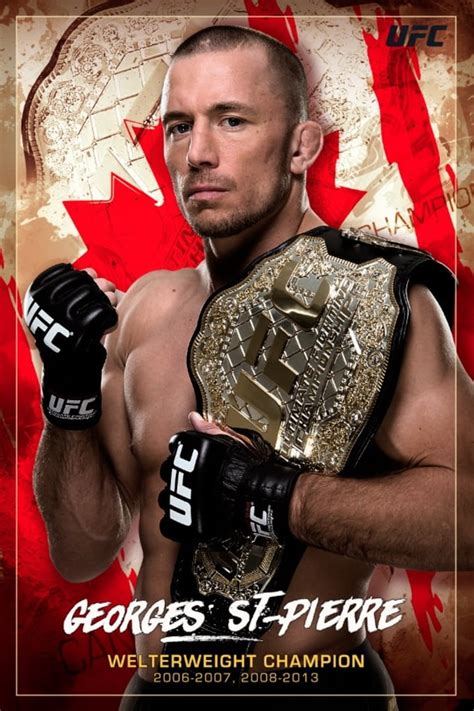 Ufc Georges St Pierre Champion Canada Sports Poster 24x36 Inch