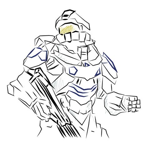 how to draw master chief halo 5 in the beginning stages don t press down too hard download