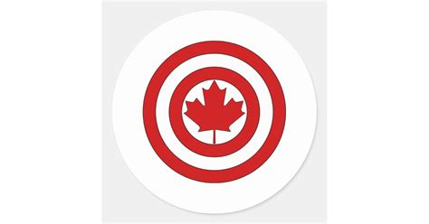 Captain Canada Shield Symbol Classic Round Sticker Zazzle